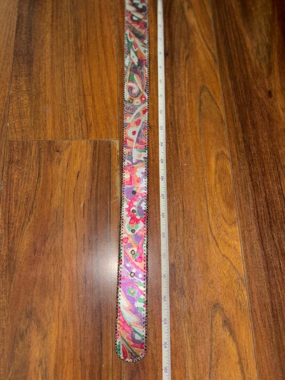 Multicolor Pattern Leather Belt - Picture 2 of 4